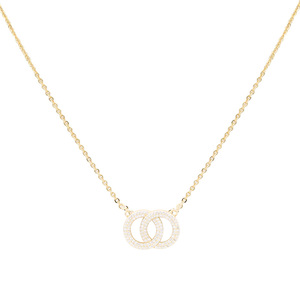 Collana placcato oro a cerchio doppio con collana moda 16 \ "+ 2 \" pollici - Product Image 2