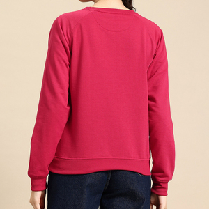 Nouveau design – Sweat-shirt oversize à col rond pour femme – Mélange de coton, couleur unie, logo sur le devant, respirant et écologique, tenue décontractée - Product Image 2