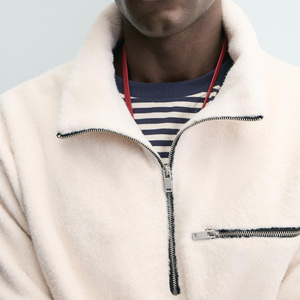 Sudadera de Cuello Alto para Hombre, de Algodón y Poliéster, con Cierre de Cremallera, Diseño de Pullover, Servicio OEM, Precio al por Mayor / Diseño de Logotipo Personalizado - Product Image 2