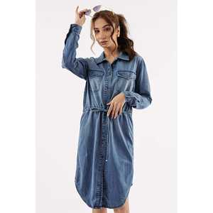 Robe chemise en jean ceinturée pour femme S/M/L - Product Image 4