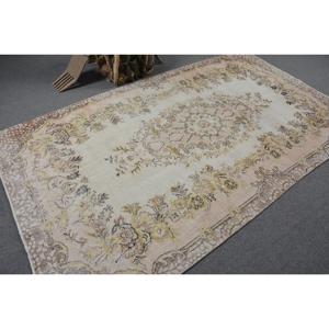 Turkish 5.2x8.7 ft Rug, Vintage Rug, <b>Brown</b> Southwestern Rug <b>Wool</b> - Product Image 2