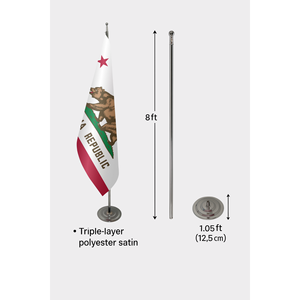 Digital-Printed California Indoor <b>Flag</b> 3x5ft Aluminum <b>Pole</b> Plastic or Polyester/Polyester Silk Material - Product Image 6