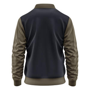 Women's 100% Polyester Baseball Bomber <b>Jacket</b> with High Stand Collar Zipper <b>Patchwork</b> Streetwear Design Solid Pattern - Product Image 6