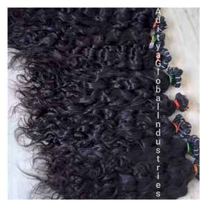 Machine à double trame d'extensions de cheveux humains indiens bouclés et naturels vierges de qualité Remy grossiste et fabricant indiens de l'Inde - Product Image 2