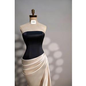 Satin Sans Manches Dernières Robes De Mariée Robe De Mariée Robe De Mariée Robe De Mariée - Product Image 4