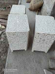 B.S. Mesa con incrustaciones de hueso de camello Natural Internacional, estilo de cuerno decorativo hecho a mano, artesanía decorativa India para el hogar - Product Image 6