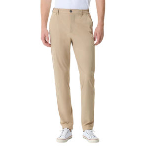 Pantalon habillé décontracté pour homme, coupe droite et ample, en soie glacée, taille mi-haute, fermeture éclair plate, formel - Product Image 5