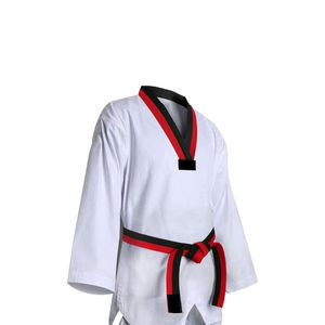 Conjuntos de uniformes de Taekwondo unisex hechos a medida al por mayor, ropa de artes marciales transpirable elástica de alta calidad - Product Image 4