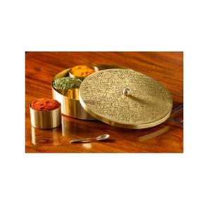 Top seller brass copper spice masala dabba handmade design brass <b>metal</b> spice masala <b>box</b> wholesale price from Jamsons - Product Image 5