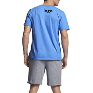 T-Shirt 60% coton à manches courtes pour hommes, haut masculin importé du Bangladesh, à fermeture, délavé à la Machine, 40% - Product Image 3