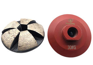LEADING Disco de desbaste de diamante convexo de 3 pulgadas / 80 mm con 5 segmentos y unión metálica para pulido de suelos de granito, pulido en húmedo y en seco - Product Image 4