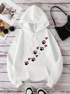 Suéter Informal con Capucha de Punto para Mujer, Estilo Urbano Moderno, Estampado Bordado de Invierno, Estilo Hip Hop, de Algodón y Elastano - Product Image 4