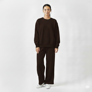 Ensemble sweat-shirt rouge surdimensionné et pantalon de survêtement à jambes larges pour femmes, vêtements de détente doux et confortables, tenue décontractée - Product Image 2