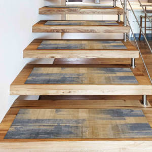 Tapis imprimé marron : bleu marine, bohème, moderne, pour marches d'escalier, facile à nettoyer, lavable en machine, gobelin - Product Image 2