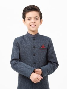 Sherwani Tradicional de Seda para Niños para Bodas y Fiestas con Estilo Clásico Pakistaní Indio - Product Image 3
