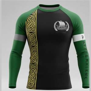Custom Breathable Eco-Friendly Anti-UV UPF50+ <b>Swim</b> <b>Shirt</b> Long Sleeve Rashguard Compression with Spice Design - Product Image 1