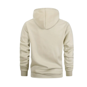 Haut élégant et confortable 100% coton pour hommes, couleur unie, à capuche à manches longues, coupe régulière pour l'automne et l'hiver, vêtements d'extérieur - Product Image 2