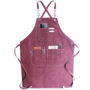 Tablier de barbier imperméable et respirant de nouvelle conception avec bandoulière multi-poches et options personnalisables - Product Image 1