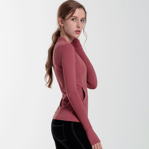 High Quality Quarter <b>Zip</b> Pullover With Pocket Gym Sportswear Women's Blouses 1/4 <b>Shirts</b> - Product Image 4