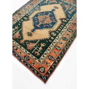 Alfombra Grande de Lana Anudada a Mano Nuray Azul, Diseño Abstracto Rectangular con Medallón 3D, para Sala de Estar, Uso Doméstico - Pae-950 - Product Image 2