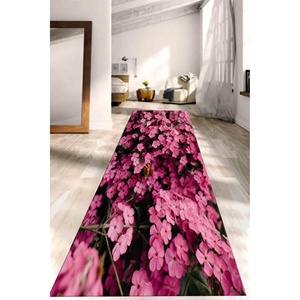 Tapis floral rose : Décoration d'intérieur tendance antidérapante, tapis en chenille - Product Image 4