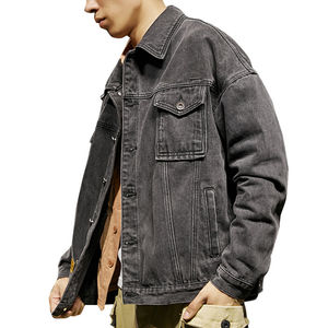 Veste en jean pour hommes avec strass coupe régulière confortable en sergé de coton personnalisée - Product Image 6