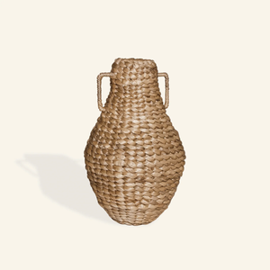 Handcrafted Water <b>Hyacinth</b> Flower <b>Vase</b> / Decorative Natural Fiber Tabletop <b>Vase</b> for Dry Flowers and Farmhouse Home Decor - Product Image 3