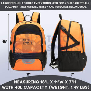 Bolsa de Baloncesto de Poliéster Ligera, Cómoda, Colorida, Transpirable, con Cierre de Cremallera Suave, Ajustable en los Hombros, con Logotipo Personalizado - Product Image 2