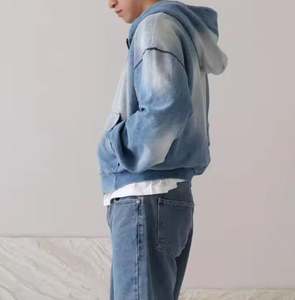 Custom Heavyweight Sun Faded Acid Wash Hoodies Unisex <b>Vintage</b> Essential Street wear Sun Faded <b>Zip</b> <b>up</b> <b>Hoodie</b> Men - Product Image 4