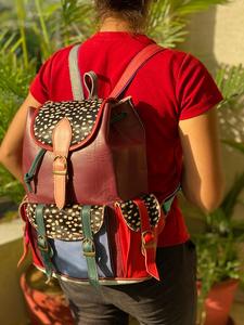 Sac à dos en cuir recyclé avec imprimé Animal, sac à dos en cuir pleine couleur - Product Image 2