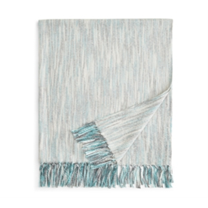 Sparrow & Wren Penelope <b>Luxury</b> Modern Striped <b>Throw</b> <b>Blanket</b> Comfortable White/Turquoise Bedding Soft and Warm - Product Image 1