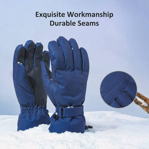 Gants de ski en cuir et polyester, doigts entiers, personnalisés, chauds pour l'hiver, vente en gros d'usine, gants de ski pour hommes - Product Image 6