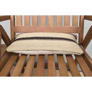 Almohada decorativa de retazos Kilim de lana Beige, patrón de hojas esponjosas Vintage de 8x16 pulgadas para uso en sofá - Product Image 4