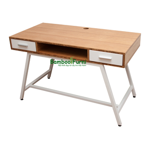BB001a Muebles Escolares Escritorio de Madera de Bambú Laminado con Estantería 120x60x75 (cm) - Product Image 1