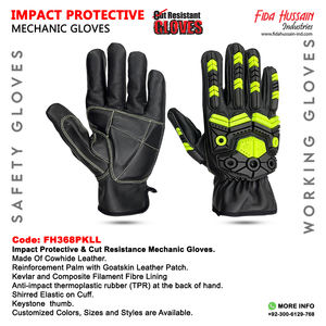 Gants de mécanicien personnalisés de haute qualité Gants de protection contre les chocs en cuir pour une utilisation en extérieur Vente en gros du Pakistan - Product Image 6