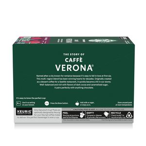 Capsules de café Starbucks K-Cup, torréfaction foncée, Caffè Verona pour les machines Keurig, 100% Arabica, 1 boîte (40 capsules) - Product Image 2