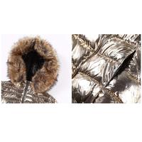 Blouson matelassé doré avec capuche amovible en fourrure de lapin, respirant, fermeture éclair, pour homme, style décontracté, en polyester, idéal pour l'hiver