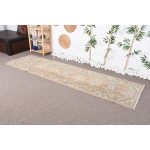 พรมตุรกีโบราณสีเบจโบฮีเมียนโบฮีเมียน (2.7x9.2ฟุต) ผ้าขนสัตว์ยางรองรูปแบบการเย็บปะติดปะต่อกันเป็นรูปสี่เหลี่ยมผืนผ้าสำหรับห้องนอนห้องโถง - Product Image 3