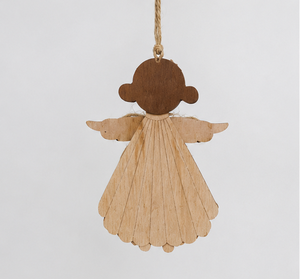 Ornement de Noël en bois en forme d'ange, découpé au laser, fait main, style rustique, taille moyenne, écologique - Product Image 3