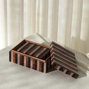 Caja decorativa de resina marrón y negra Ina para el hogar, superventas, regalos y artesanías, cajas de madera, carteles de pared hechos en la India - Product Image 3