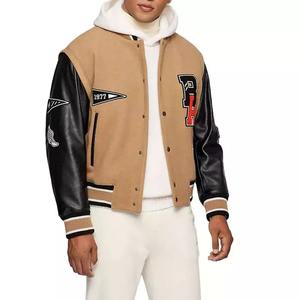 เสื้อแจ็กเก็ตผ้าขนสัตว์แขนยาว,เสื้อแจ็กเก็ตเบสบอลปักลายแบบสั่งทำ - Product Image 1