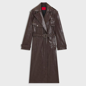 Abrigo de Punto de Cuero Genuino para Mujer, Ropa de Abrigo de Invierno, Ecológico, Transpirable, Diseño Clásico, Largo, Cómodo, para Uso Diario - Product Image 1