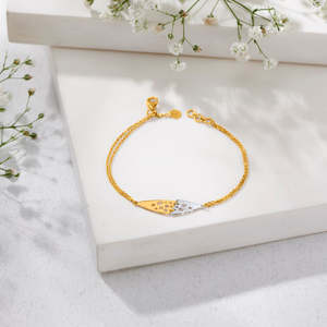 Rhodium Plated Pearl Diamond Religious <b>Bracelet</b> for Women <b>Rose</b> <b>Gold</b> Finish Gift - Product Image 1