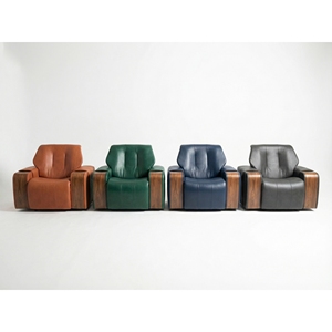 Sillón de Lujo Baron 2026 en Cuero Sintético con Panel de Madera Sólida, Estilo Bergere Moderno para Venta al Por Mayor - Product Image 6
