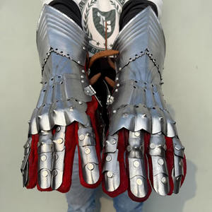 Guantes de Armadura Medieval de Metal Plateado Pulido, Disfraz de Caballero Personalizado - Product Image 4