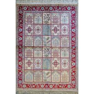 Tapis en soie turque fait main, design unique, taille 6' x 4', Abc-Silk-TK002 - Product Image 1