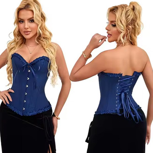 Corset Overbust en Dentelle pour Femme, Body Sculptant Fantaisie, Culotte Gainante Écologique Sans Couture avec Fermeture Éclair et Perles, Lingerie de Mariage Tendance - Product Image 6