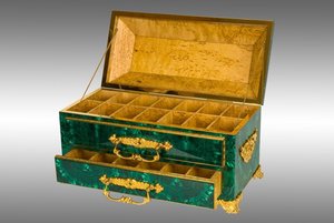 Taburete de piedra semipreciosa de malaquita, consolas, muebles de sala de estar de madera para decoración del hogar para uso en dormitorio, lujo moderno - Product Image 4