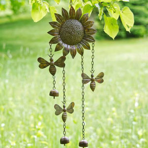 Carillons éoliens en céramique et fer |   Carillons décoratifs de jardin faits à la main pour l'extérieur - Product Image 1