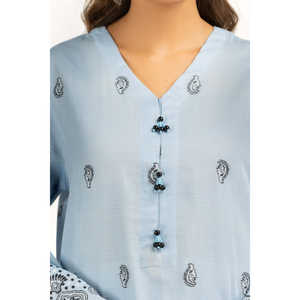 Conjunto de Traje para Mujer en Jacquard Azul Hielo, 3 Piezas, Ropa Elegante para Mujer - Product Image 4